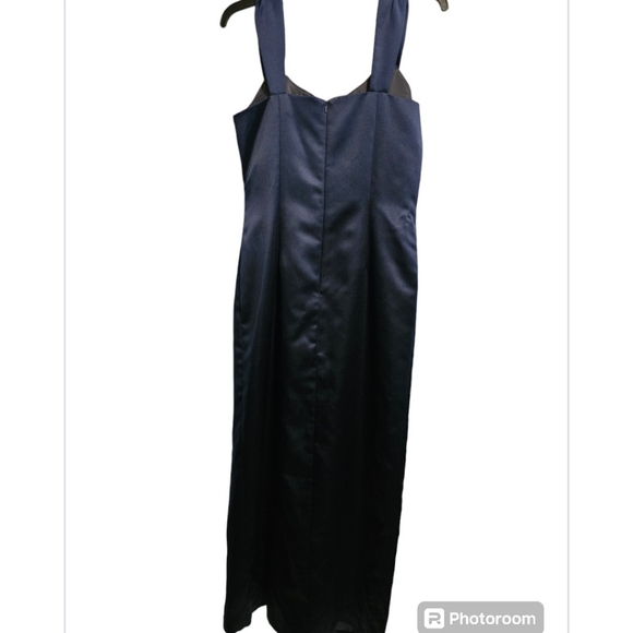 Nah Nah lady's blue dress Trimmed in beige with embroidery on jacket.  size 10 - Picture 4 of 5